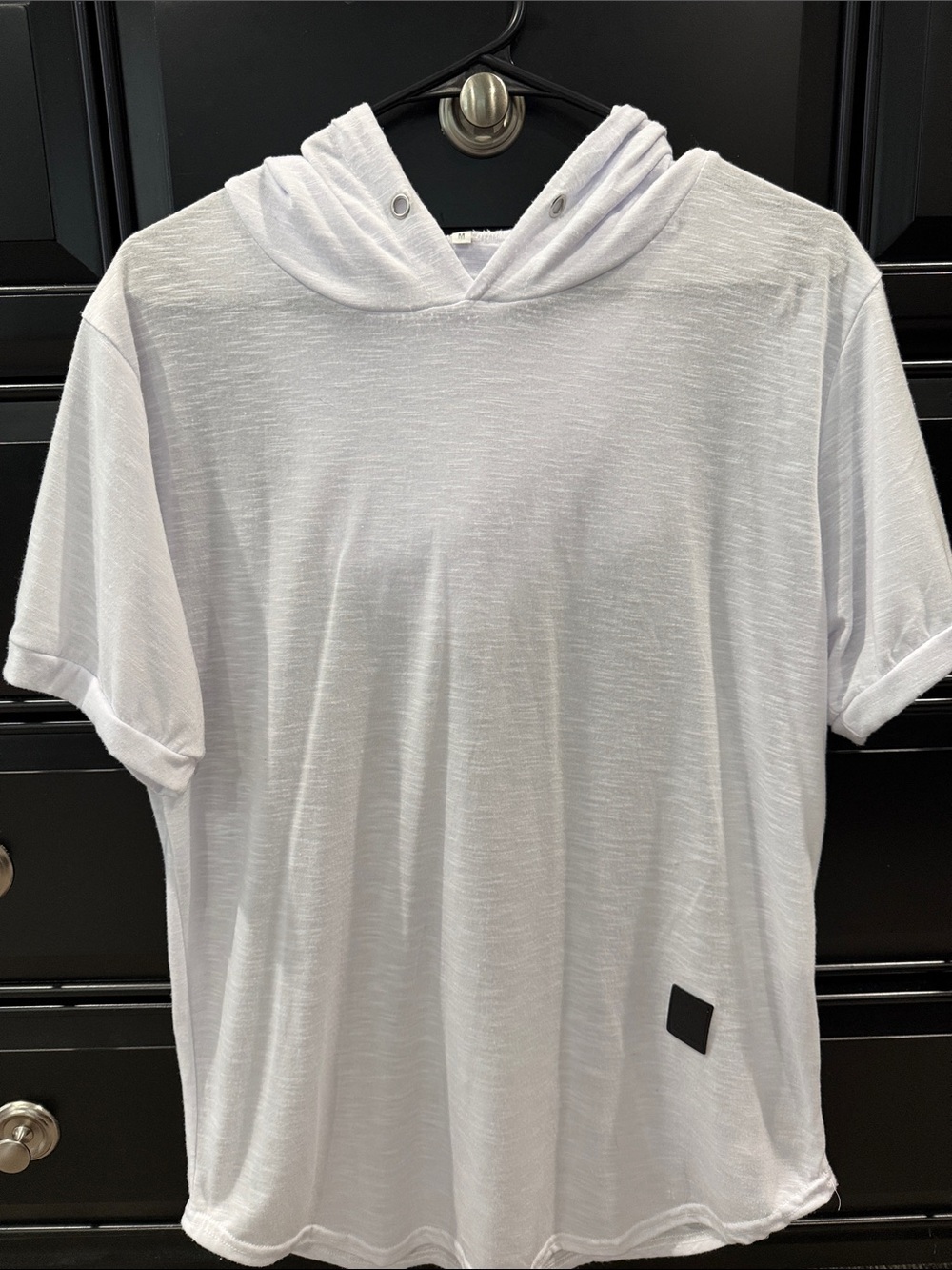 SHEIN White Short-Sleeve Hooded Tee